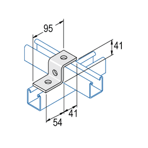 Unistrut P1045HG Z-Shaped 3-Hole Bracket