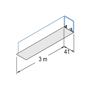 Unistrut P1184-FPG 41mm x 3m Cover Strip Pre-Galvanized