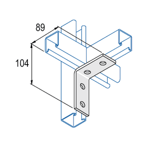 Unistrut P1325HG 90° 4-Hole Bracket HDG
