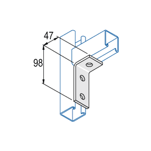 Unistrut P1346HG 90° 3-Hole Bracket HDG