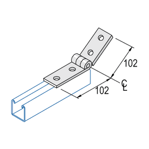 Unistrut P1354 Hinged 2-Hole Bracket
