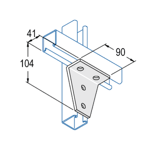 Unistrut P1359 2-Hole 90° Bracket HDG P1359