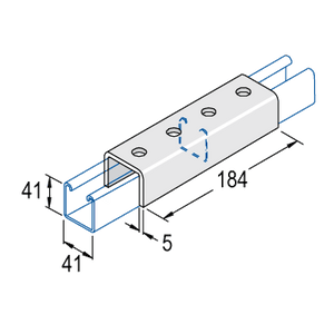 Unistrut U-Shaped 4-Hole Connector P1377HG