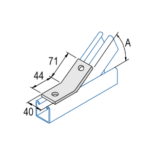 Unistrut P2095HG 75° 2-Hole Bracket HDG