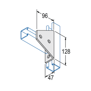 Unistrut P1727HG 90° 5-Hole Bracket HDG