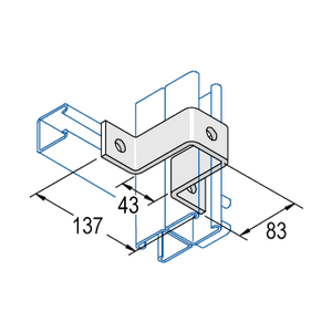 Unistrut P1737HG U-Shaped Bracket for Back-to-Back Channel