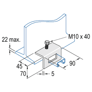 Unistrut P1796-A 41x21mm Window Bracket HDG