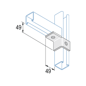 Unistrut P2341LHG 2-Hole Left-Hand Wing Bracket