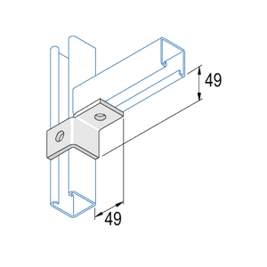 Unistrut P2341RHG 2-Hole Right-Hand Wing Bracket