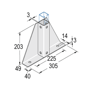 Unistrut P2348-S1HG 8-Hole Wing Bracket for 1 Channel P2348-S1