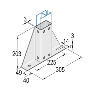 P2348-S2 Double Channel Gusset Bracket HDG