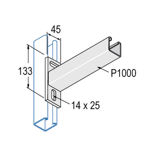 Cantilever Arm 300mm Plain Heavy Duty Hot Dipped Galvanised