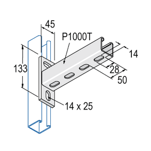 Cantilever Arm 150mm slotted Heavy Duty Hot Dipped Galvanised