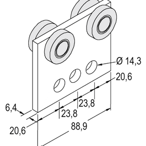 Unistrut P2950ZP Roller & Carriage for P1000 Channel